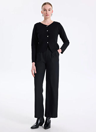 Only Siyah Kadın Hırka ONLSCARLETT LS BUTTON CARDIGAN KNT