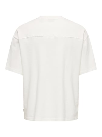 ONSLENNY OVZ SS STRCT TEE NOOS Erkek Beyaz T-Shirt - 22036392