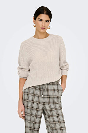 Only Kadın Onlmılouz Bisiklet Yaka Örme Kazak 15361110 Ekru