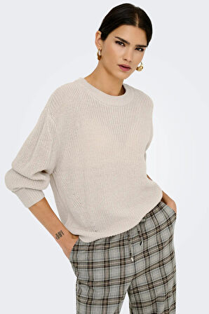 Only Kadın Onlmılouz Bisiklet Yaka Örme Kazak 15361110 Ekru