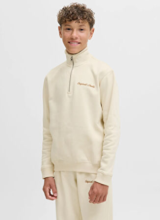 Jack & Jones Nakışlı Erkek Çocuk Krem Sweatshırt 12284067