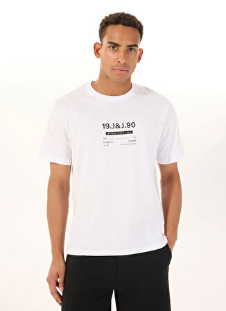 Jack & Jones Bisiklet Yaka Beyaz Erkek T-Shirt 12288506_JCOOLE TEE SS CREW NECK BS