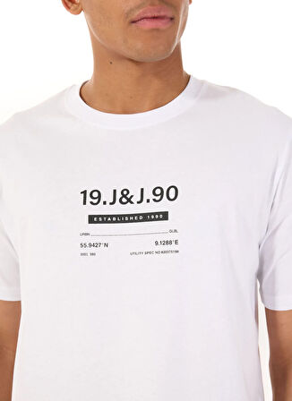 Jack & Jones Bisiklet Yaka Beyaz Erkek T-Shirt 12288506_JCOOLE TEE SS CREW NECK BS