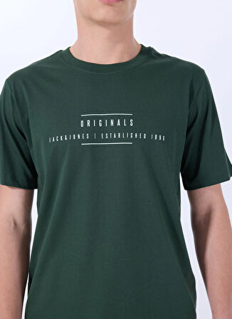 Jack & Jones Bisiklet Yaka Koyu Yeşil Erkek T-Shirt 12288375_JORREMINDER TEE SS CREW NE