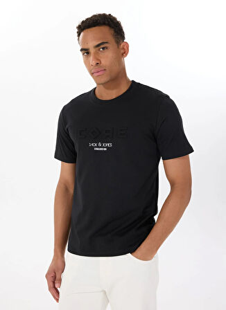 Jack & Jones Bisiklet Yaka Siyah Erkek T-Shirt 12288526_JCOBEYOND TEE SS CREW NECK