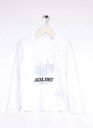 Jack & Jones Baskılı Beyaz Erkek Çocuk T-Shirt 12288451