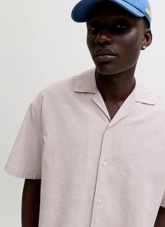 Jack & Jones Bej Erkek Regular Fit Gömlek 12288594 JJEBREEZE RESORT SHIRT