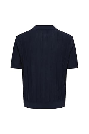 ONLY & SONS Onsthijs Erkek Relaxed Fit Kısa Kollu Polo Yaka Triko Lacivert