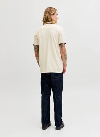 Jack & Jones Ekru Erkek Polo T-Shirt 12136668 JJEPAULOS POLO SS NOOS