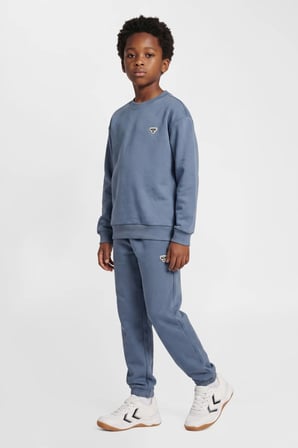 Hummel Pamuklu Logolu Loose Fit Elastik Paça Eşofman Altı Unisex Çocuk EŞOFMAN ALTI 232951-2828 MAVİ