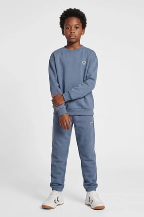 Hummel Pamuklu Logolu Loose Fit Bisiklet Yaka Sweat Unisex Çocuk SWEAT 232950-2828 MAVİ
