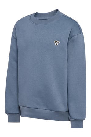 Hummel Pamuklu Logolu Loose Fit Bisiklet Yaka Sweat Unisex Çocuk SWEAT 232950-2828 MAVİ