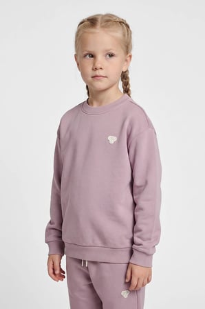 Hummel Pamuklu Logolu Loose Fit Bisiklet Yaka Sweat Unisex Çocuk SWEAT 232950-3337 AÇIK MOR