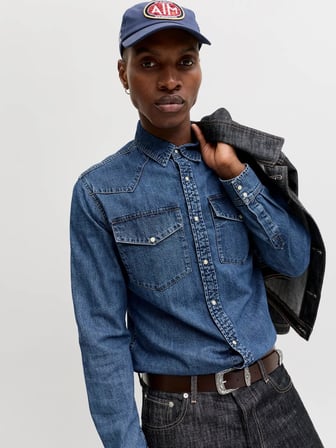 Jack Jones Western Erkek Jean Gömlek 12289219