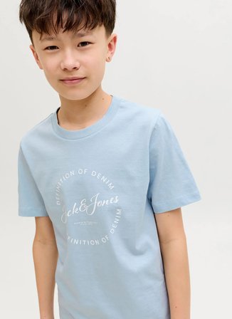 Jack & Jones Mavi Erkek Çocuk Baskılı T-Shirt 12289115