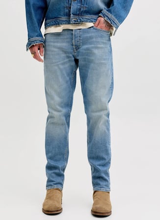 Jack & Jones Mavi Erkek Tapered Fit Denim Pantolon 12289083 JJIMIKE JJORGINAL JOS 511
