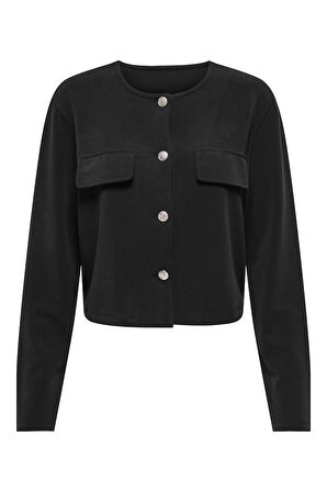 JDY Kadın Jdygarzelle Düğmeli Uzun Kollu Hırka 15352557 Siyah