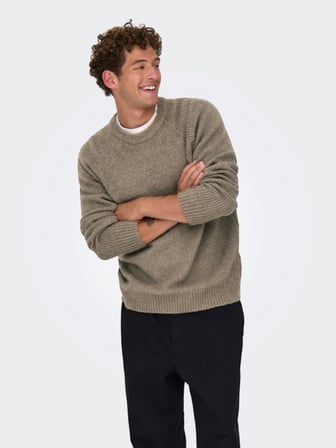 ONSDALE RLX LS RAGLAN KNIT Erkek Gray Kazak - 22035118