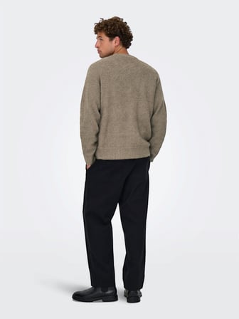 ONSDALE RLX LS RAGLAN KNIT Erkek Gray Kazak - 22035118