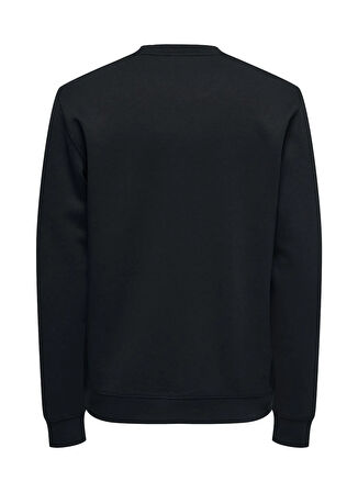 Only & Sons O Yaka Siyah Erkek Sweatshırt ONSLUCA LIFE REG LS CREW SWEAT