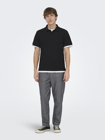 ONSBEN REG SS POLO SHIRT NOOS Erkek Siyah T-Shirt - 22035825
