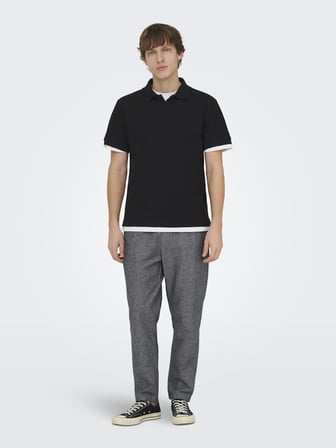 ONSBEN REG SS POLO SHIRT NOOS Erkek Siyah T-Shirt - 22035825