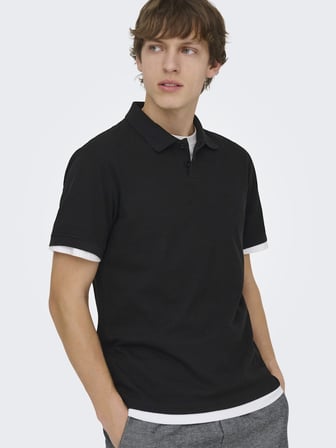 ONSBEN REG SS POLO SHIRT NOOS Erkek Siyah T-Shirt - 22035825