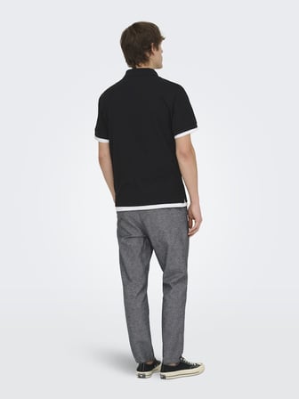 ONSBEN REG SS POLO SHIRT NOOS Erkek Siyah T-Shirt - 22035825