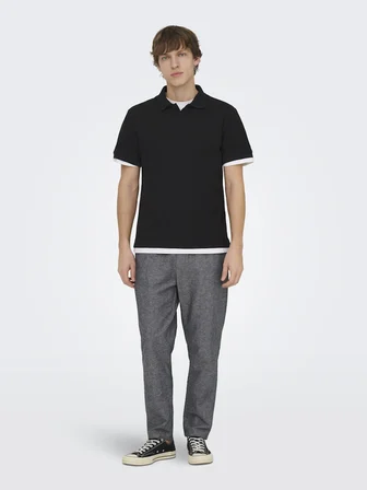 ONSBEN REG SS POLO SHIRT NOOS Erkek Siyah T-Shirt - 22035825