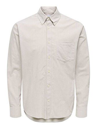 ONSGATON REG LS SHIRT 0360 FRML Erkek Gri Gömlek - 22034511