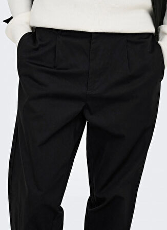 Only & Sons Normal Bel Rahat Siyah Erkek Chino Pantolon ONSCOIL TAPERED 0298 STRING PANT FR
