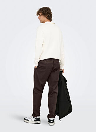 Only & Sons Normal Bel Rahat Kahve Erkek Chino Pantolon ONSCOIL TAPERED 0298 STRING PANT FR
