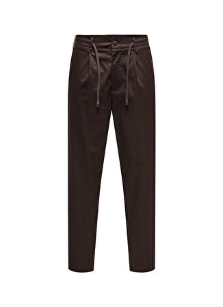 Only & Sons Normal Bel Rahat Kahve Erkek Chino Pantolon ONSCOIL TAPERED 0298 STRING PANT FR