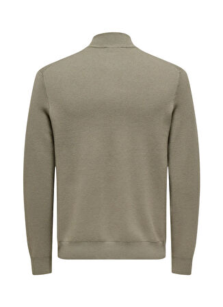 Only & Sons Düz Koyu Bej Erkek Hırka ONSCOOPER REG LS 12 CARDIGAN KNIT