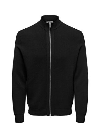 Only & Sons Düz Siyah Erkek Hırka ONSCOOPER REG LS 12 CARDIGAN KNIT