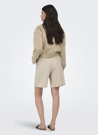 Only Normal Bel Normal Bej Kadın Şort ONLARIS LIFE BERMUDA SHORTS WVN CC