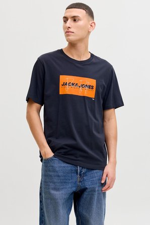 Jack & Jones JJCOLE Print Erkek Tişört Bisiklet Yaka Kısa Kollu 
