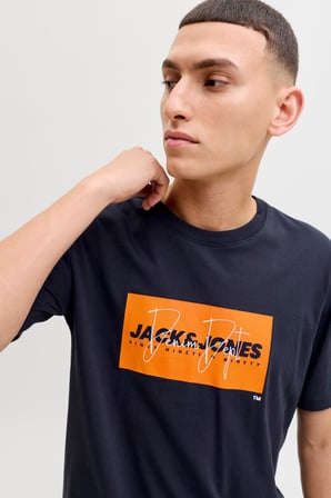 Jack & Jones JJCOLE Print Erkek Tişört Bisiklet Yaka Kısa Kollu 