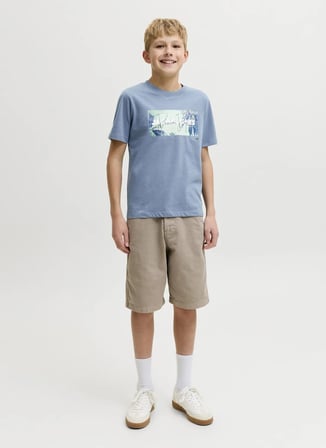 Jack & Jones Mavi Erkek Çocuk Baskılı T-Shirt 12289947