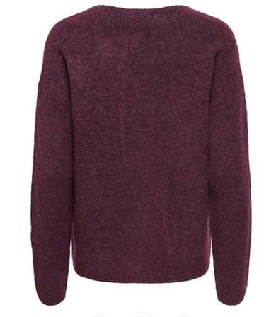 ONLY KADIN ONLCAMILLA V-NECK L/S BORDO KAZAK - 15204588