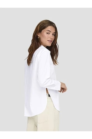 ONLBERSA LS SLIT DETAIL SHIRT  WVN CC Kadın Beyaz Gömlek - 15364453