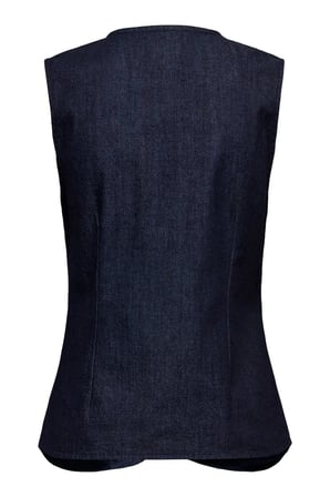 Only Kadın Onlashby Düğmeli Kolsuz Jean Yelek 15364571 Koyu Mavi