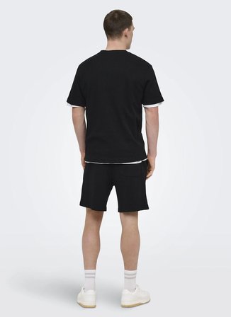 Only & Sons O Yaka Düz Siyah Erkek T-Shirt 22034263 ONSTOBIE REG SS TEE NOOS