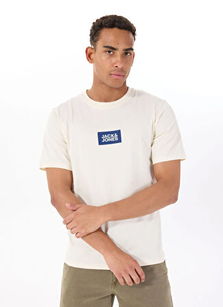 Jack & Jones Bisiklet Yaka Beyaz Erkek T-Shirt 12288519_JPRBLUZOEY TEE SS CREW NEC