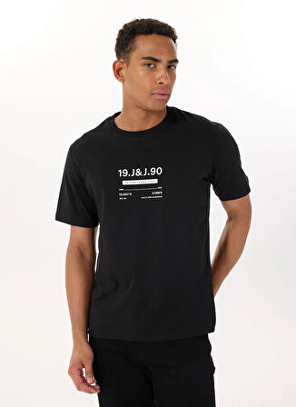 Jack & Jones Bisiklet Yaka Siyah Erkek T-Shirt 12288506_JCOOLE TEE SS CREW NECK BS