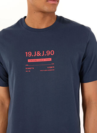 Jack & Jones Bisiklet Yaka Lacivert Erkek T-Shirt 12288506_JCOOLE TEE SS CREW NECK BS