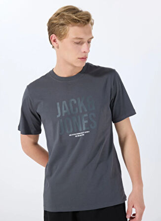 Jack & Jones Bisiklet Yaka Füme Erkek T-Shirt 12288525_JCOTONAL TEE SS CREW NECK