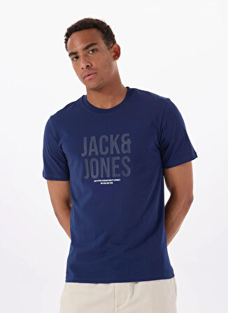 Jack & Jones Bisiklet Yaka Lacivert Erkek T-Shirt 12288525_JCOTONAL TEE SS CREW NECK