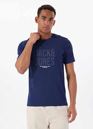 Jack & Jones Bisiklet Yaka Lacivert Erkek T-Shirt 12288525_JCOTONAL TEE SS CREW NECK