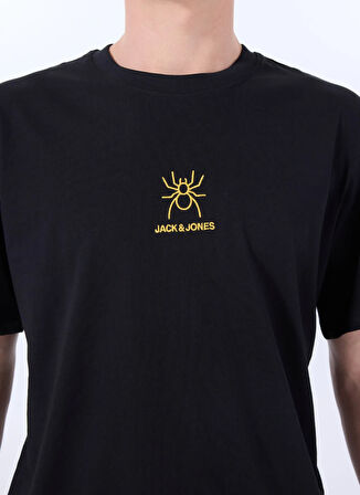 Jack & Jones Bisiklet Yaka Siyah Erkek T-Shirt 12288517_JORANIMAL TEE SS CREW NECK